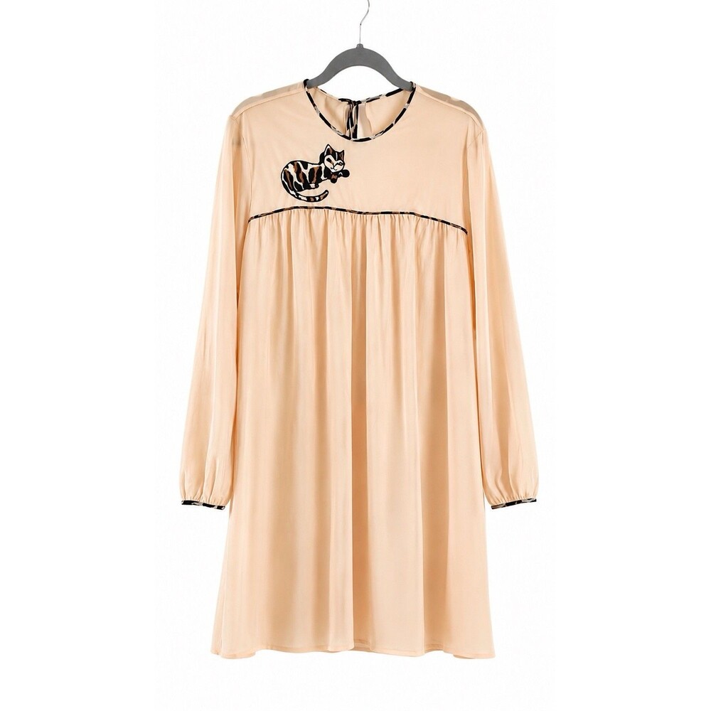 Vintage Vanity Fair 60’s Cat Appliqué Leopard Nightgown Coquette Lounge Dress
